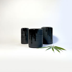 Vase - schwarz mit Glanz